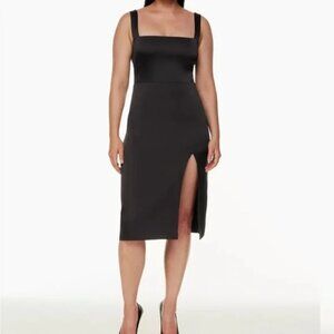 Aritzia Babaton 90's Slit Midi Dress Black Size 10